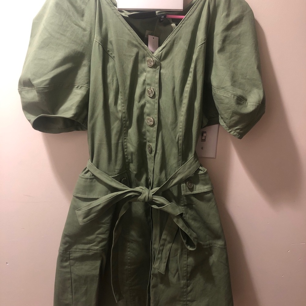 NWT XS New York and Company Army Green Dress